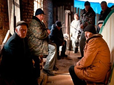 Голодающие шахтёры Хакасии. © Денис Мукимов/sib.fm Голодающие шахтёры Хакасии. © Денис Мукимов/sib.fm